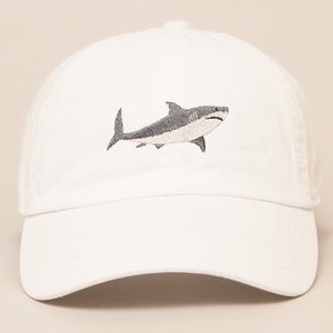Shark Embroidered Baseball Hat Cap NWT